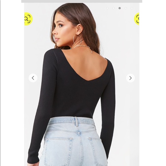 Forever 21 Ribbed V-Neck Bodysuit - Picture 3 of 5
